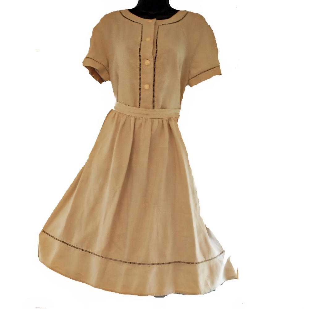 Valentino Vintage Skirt Set Size 8 Natural Linen Flax